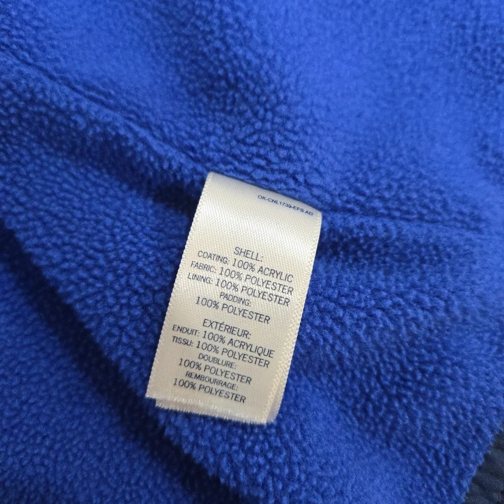 OshKosh B'gosh Navy Hooded Rain Jacket with Yellow Pocket Accents Size 4T